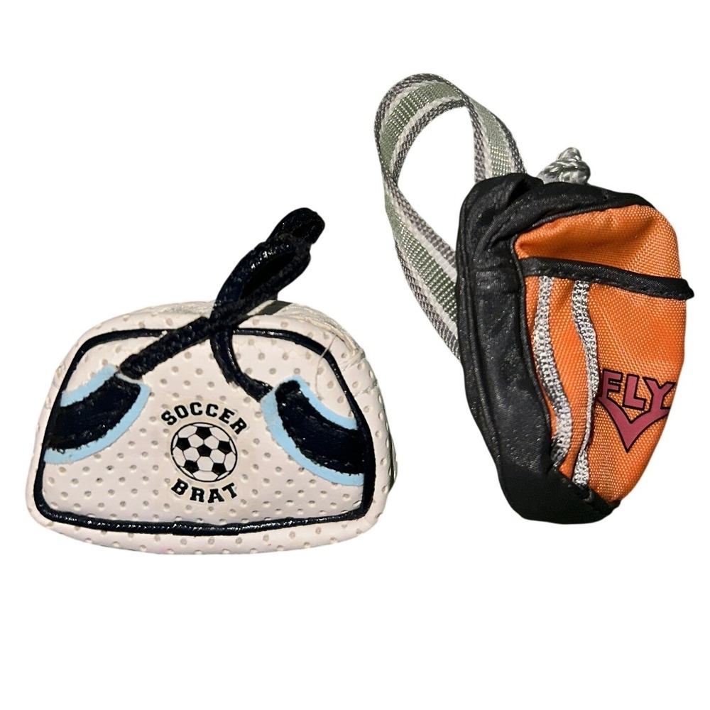 Bratz Doll Accessories Soccer Brat Duffel Bag & Orange Fly Backpack Lot‎
